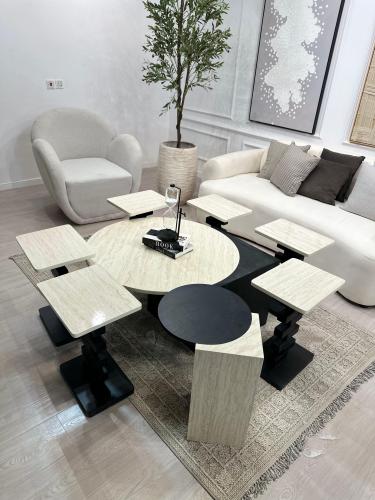 طقم طاولات اطياب 8قطع لون اسود