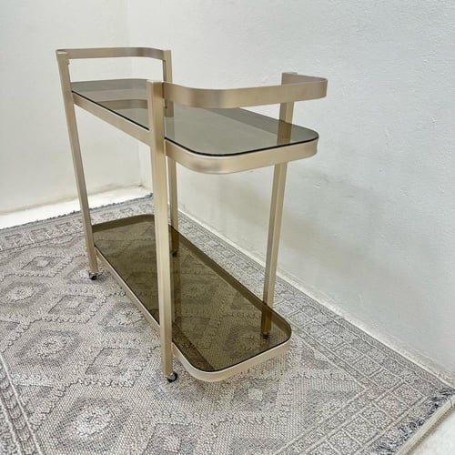 عربية تقديم دورين زجاج وحديد لون مكس100*120*40