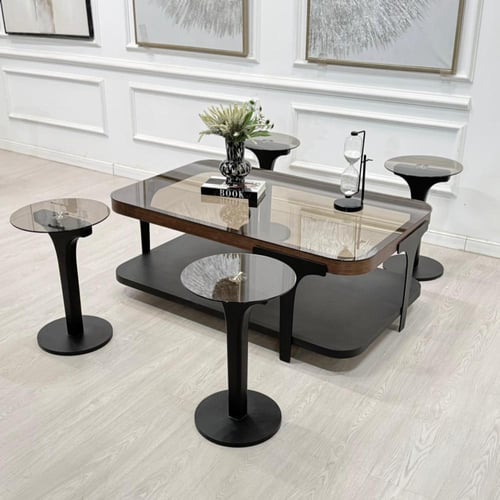 طقم طاولات ابيات 5قطع 2الوان