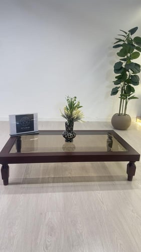 طقم طاولات ارضي 5قطع لون بني