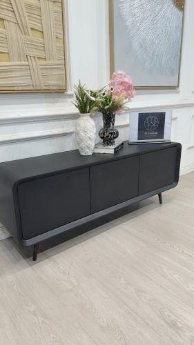 Black plastic table