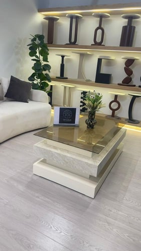 طقم طاولات الهبه 5 قطع لون اوف وايت