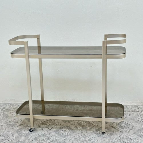 عربية تقديم دورين زجاج وحديد لون مكس100*120*40