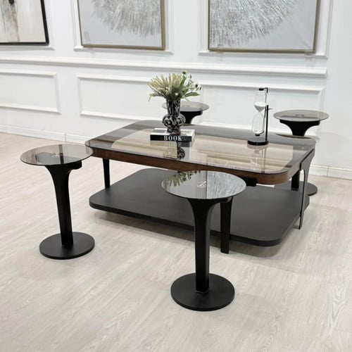 طقم طاولات ابيات 5قطع 2الوان