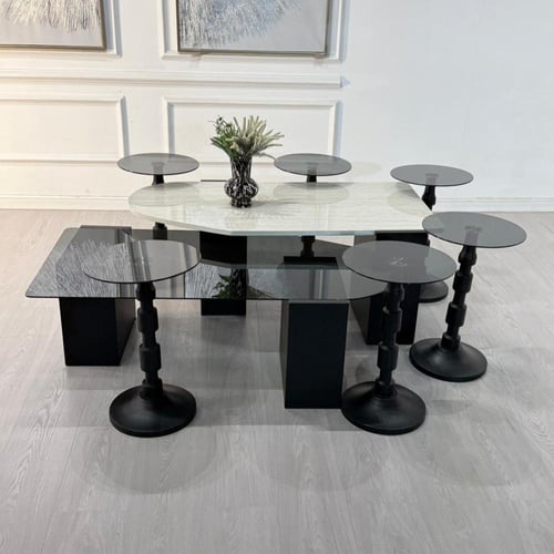 طقم طاولات سما 8قطع لون اسود