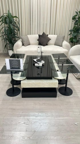 طقم طاولات الهبة 7قطع لون اسود