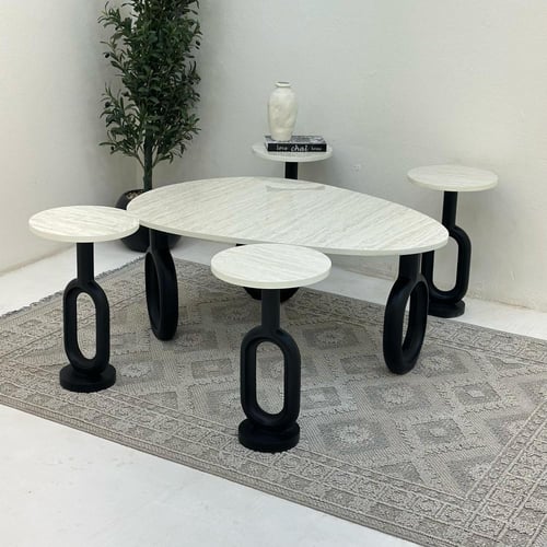 طقم طاولات حلقات 5قطع اسود