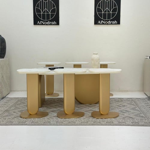 طقم طاولات نيو دزاين 7قطع ذهبي