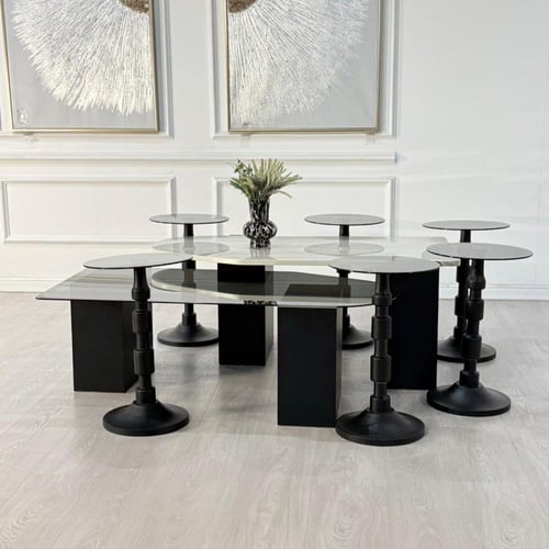 طقم طاولات سما 8قطع لون اسود