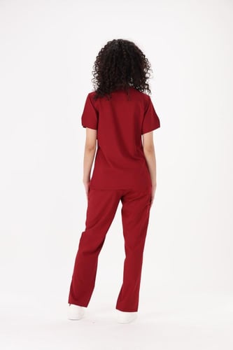 تيشيرت سكراب طبي نسائي كلاسيك لون احمر