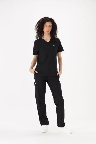 تيشيرت سكراب طبي نسائي كلاسيك لون أسود