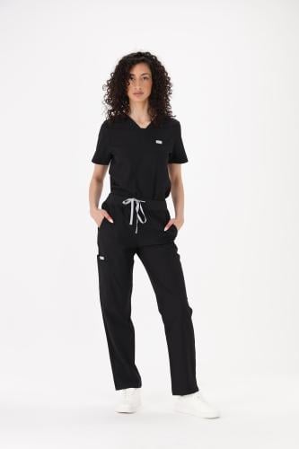 بنطلون سكراب طبي نسائي كلاسيك لون أسود