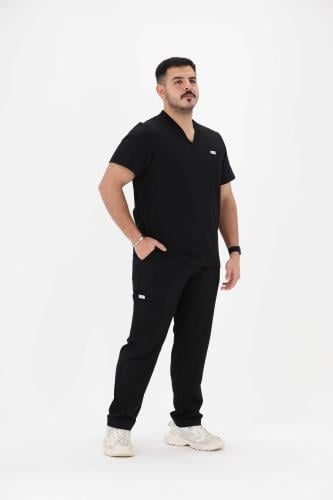تيشيرت سكراب طبي رجالي مرن لون أسود