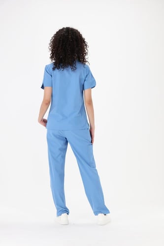 تيشيرت سكراب طبي نسائي كلاسيك لون ازرق فاتح