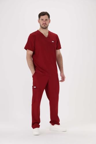 بنطلون سكراب طبي رجالي كلاسيك لون احمر
