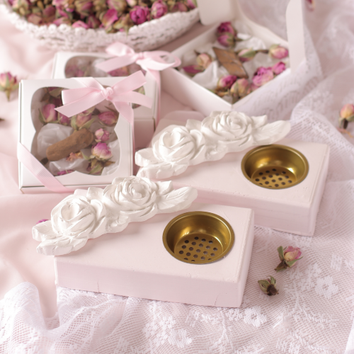 6 حبات توزيعات مباخر ألفة - وردي وأوف وايت