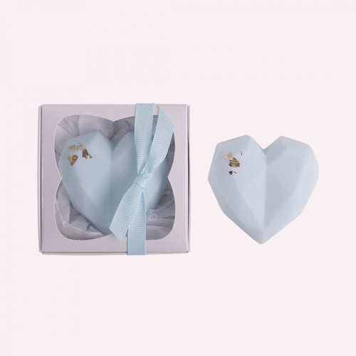 12 حبة - توزيعات صابون قلوب مع ورق الذهب