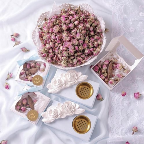 6 حبات توزيعات مباخر ألفة - أبيض وأوف وايت