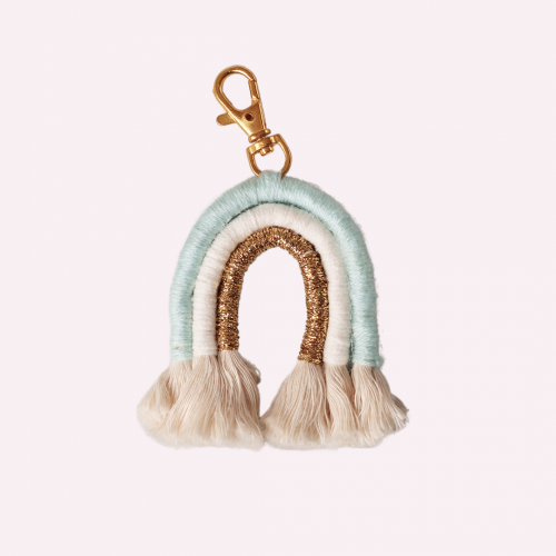 توزيعات ميدالية مكرمية قوس قزح - لون سماوي