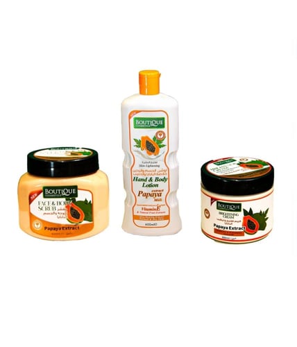 بكج بوتيك - لوشن البابايا + مقشر البابايا + كريم ت...
