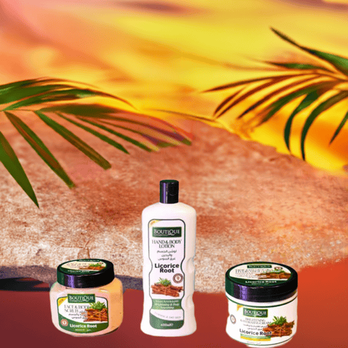 بكج بوتيك - لوشن عرق السوس + مقشر السوس + كريم تفت...