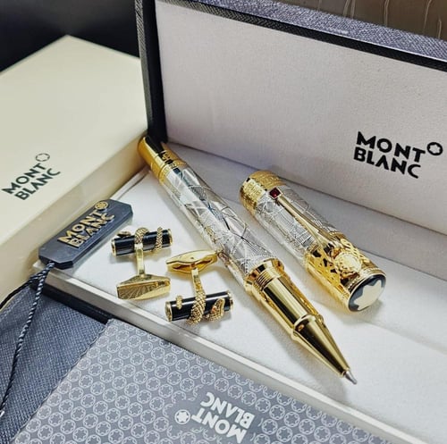 طقم قلم وكبك مونت بلانك