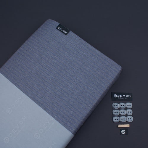 قماش ديفون شتوي جوخ مقلم رصاصي فاتح