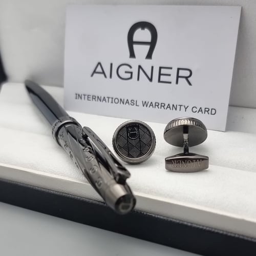 طقم قلم وكبك اقنر AIGNER