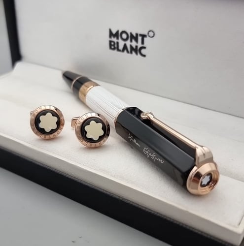 طقم قلم وكبك مونت بلانك