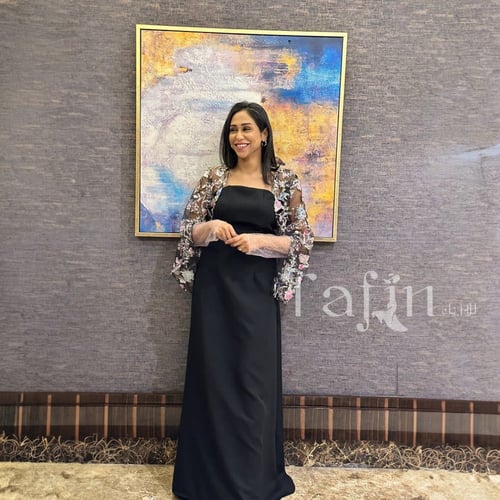 فستان هديل مشجر بدون قفاز