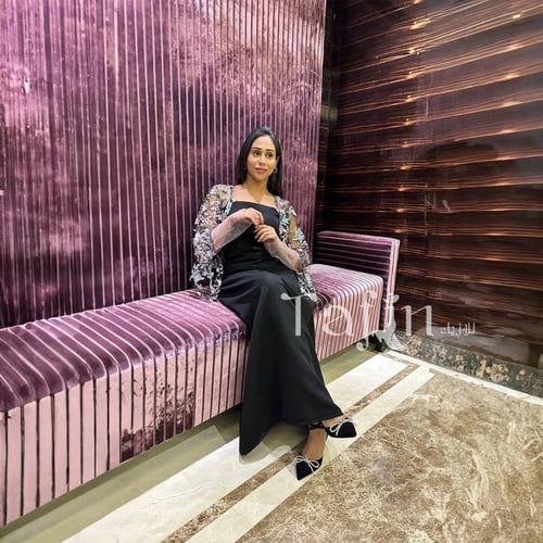 فستان هديل مشجر بدون قفاز