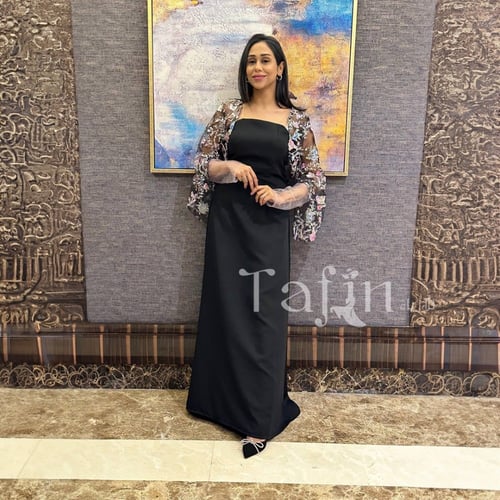 فستان هديل مشجر بدون قفاز