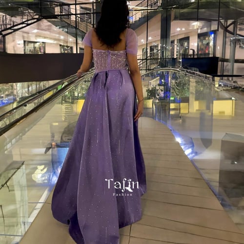 فستان سهرة لون بيج خامة باربي