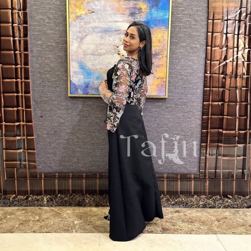 فستان هديل مشجر بدون قفاز