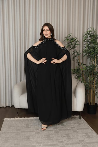فستان سهره حوامل شيفون بكتف مكشوف
