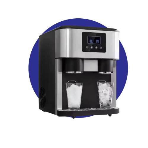 صانعة ثلج مع برادة مياه (مجددة) – ثلج مكعبات ومجرو...