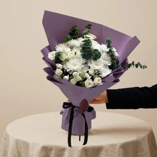 بوكيه اكسبرس ورد ابيض