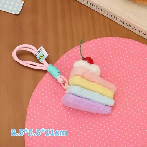 Rainbow Cake Plush Keychain