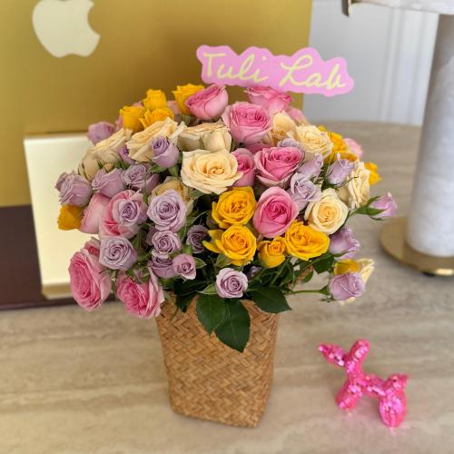 Mini peony basket
