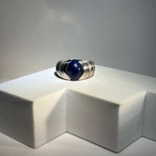 خاتم فضة فاخر بحجر طبيعي