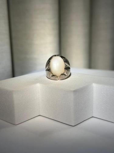 خاتم فضة فاخر بحجر طبيعي مميز