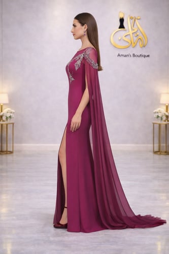 فستان سهرة فاخر بتصميم ملكي أنيق