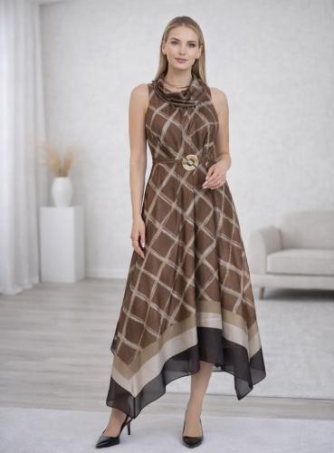 فستان طويل مشجر مودرن - موديل 237