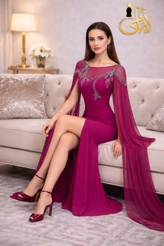 فستان سهرة فاخر بتصميم ملكي أنيق