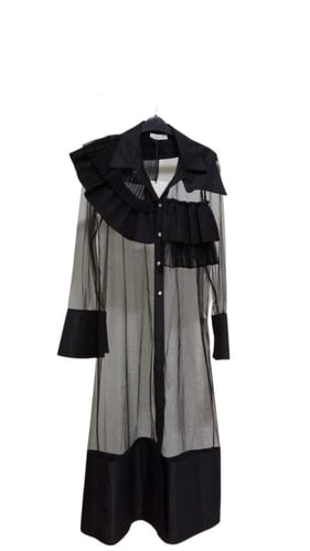 جاكيت سهرة شيفون بأزرار مزخرفة