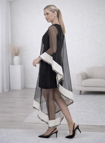 فستان تل اسود مودرن - موديل 238