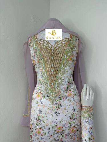 مخور حرير ديجتال بالطرحه تطريز وكريستال