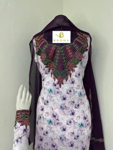 مخاوير الامارات حرير ديجتال بالطرحه تطريز وكريستال