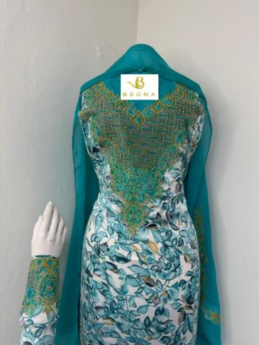 مخاوير جده حرير اندنوسي بالطرحه تطريز وكريستال