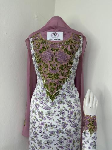 مخور اماراتي حرير اندنوسي بالطرحه تطريز وكريستال